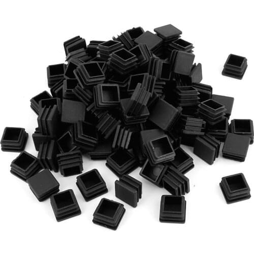 Hot 100pcs Plastic Square Tube Inserts End Blanking Caps 20mm x 20mm Black