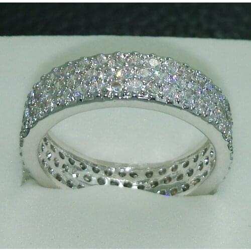 Lovers Micro pave Simulated Diamond Ring 925 sterling silver Bijou Engagement Wedding band Rings for Women Bridal Charm Jewelry