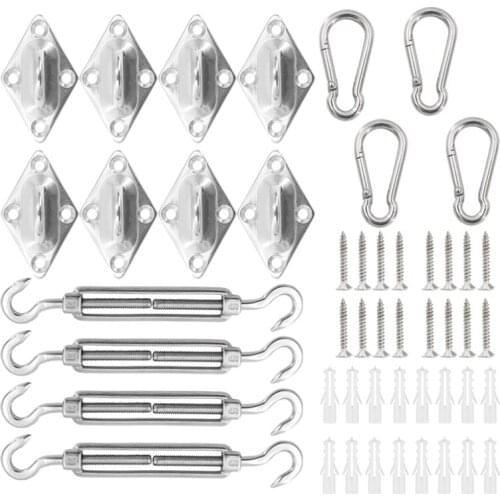 Heavy Duty Sun Shade Sail Hardware Kit for Garden Rectangle and Square Sun Shade Sail Installation,Awning Attachment Set