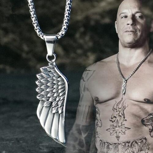 Mens Fashionable Feather Pendant Titanium Steel Pendant Necklace Personalized Pendant Boys Clothes Decoration Accessories