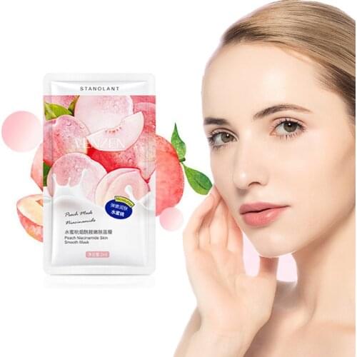 30pcs/lot Peach Niacinamide Sleep Mask Shrink Pore Brushing Facial Mask Moisturizing Disposable Mask Firming And Brighten Skin