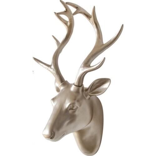 [MGT] European Animal Deer Head Elephant Hanging Stereo Creative Livingroom Mural Wall Background For Decoration Resin Craft