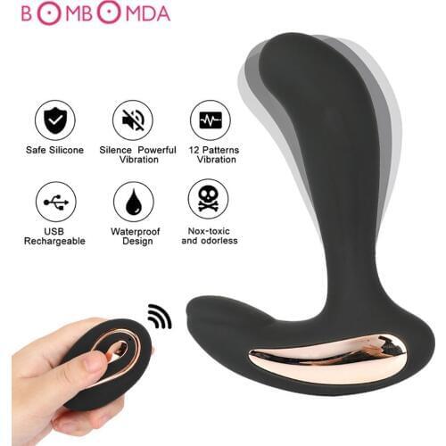 Male Prostate Massage Vibrator Anal Plug Silicone Waterproof Prostate Stimulator Butt Plug Remote Control Dildo Sex Toy For Men
