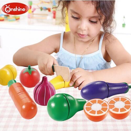 N171 Simulation of fruits and vegetables to see children at home to play wooden toys Style random delivery