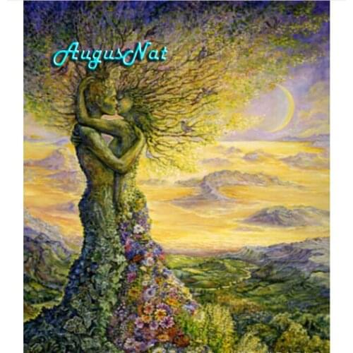 Lover diamond painting trees wall decor scenery crystal beads poster painting with diamonds kiss wall art mosaic embroidery kit