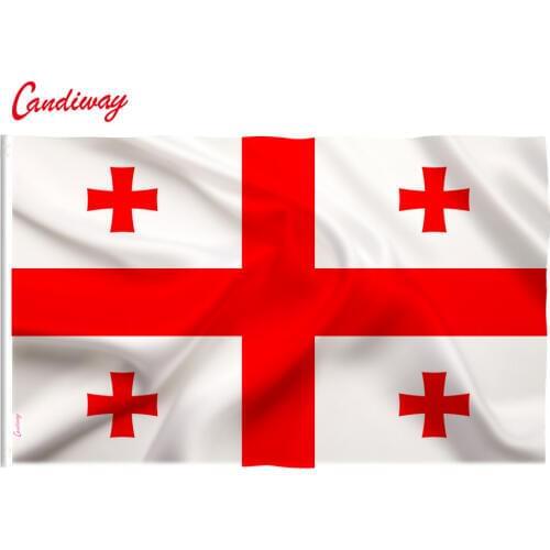 90 x 150cm Georgia National Flag Hanging Flag Polyester Georgia National Flag Outdoor Indoor Big Flag for Celebration NN044