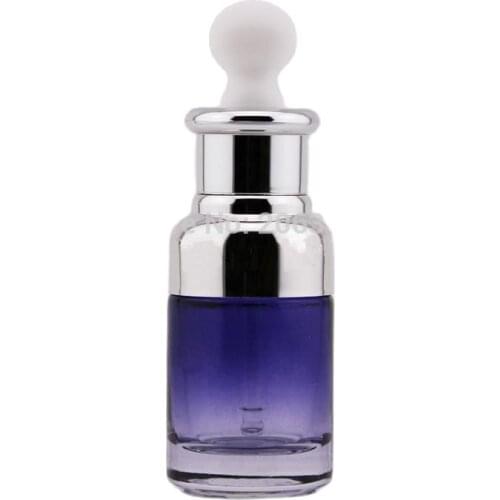 NEW ARRIVAL 30ml dark purple glass dropper bottle with silver shoulder and silver collar ,white bulb glass bottle