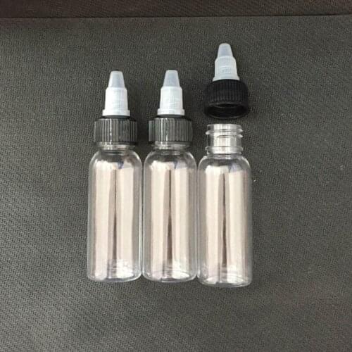New Design 30ml Transparent high quality Twist Off Caps Pen Shape Refillable Bottle Pet Bottles E juice Plastic Dropper Bottles
