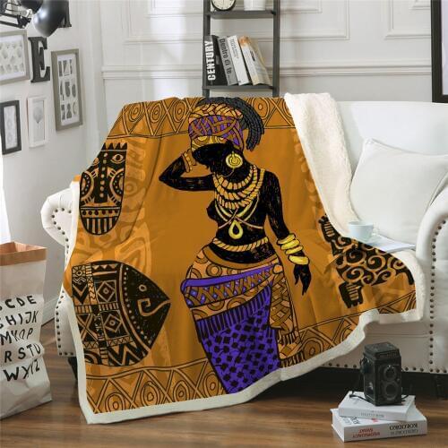 Egyptian Women Fleece Blanket African Throw Blanket Soft Blankets For Beds Characters Linen Blanket 2019