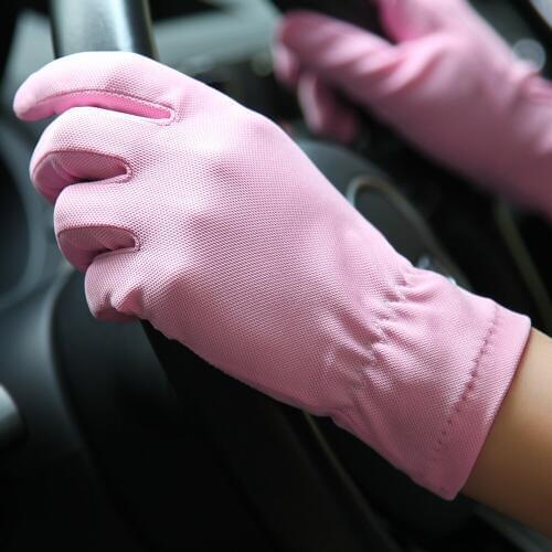 Driving Gloves Female Sunscreen Thin Style Summer Breathable Non-Slip Five Fingers Womans Gloves Forefinger Touchscreen SZ103W1