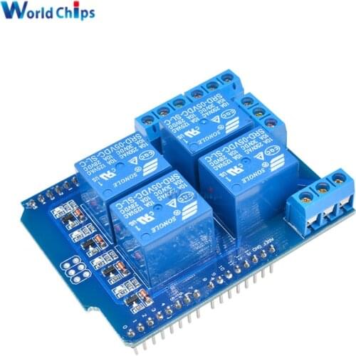 4 Channel 5V Relay Swtich Expansion Drive Board LED indicator Relay Shield V2.0 Development Board Module for Arduino UNO R3 One