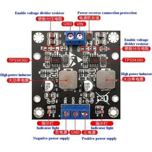 TPS54360 Step-down Switching Power Supply Module Positive Negative Dual Voltage Regulated Power Supply ±5V ±9V ±12V ±15V Output