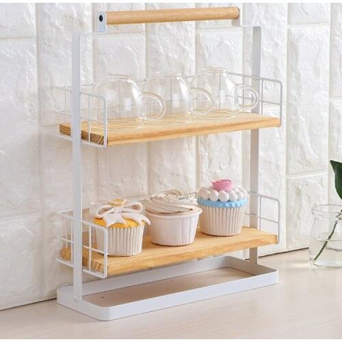 Portable Double-layer Storage Rack Living Room Bedroom Table Sundries Storage Rack Simple and Creative Home Furnishings