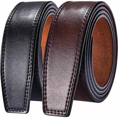 1Pcs Automatic Buckle Cow leather Belts Classical Business Style Waistband Withouth Buckle 3.5cm Wide Genuine Formal Suit Girdle