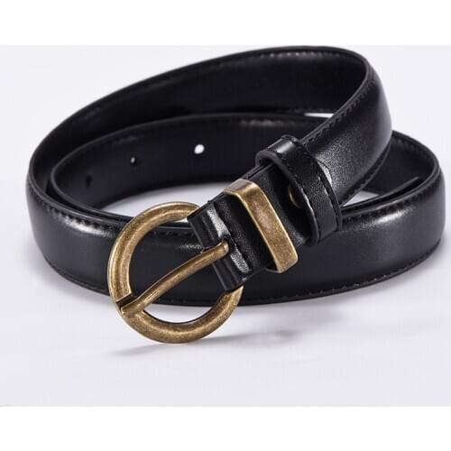 Fashion Women Belt Round Shape Buckle Waist Belt Retro Casual Leather Belts for Ladies Girls Luxury Strap Brand Trendy Belt