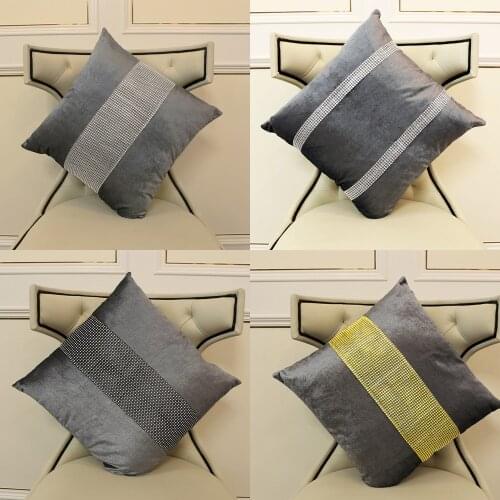 Luxurious Flannel Diamond Pillowcase Decorative Sofa Cushion Case Bed Pillow Cover Home Decor Car Cushion Cover Pillow Case