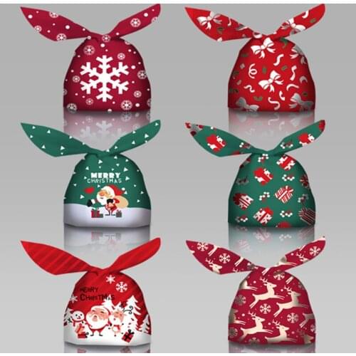 Christmas Biscuit Plastic Bags Candy Lace Gift Bags Biscuit Snacks Baking Packaging Event Party Supplies