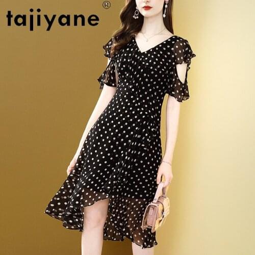 Sexy for Dresses Women 100% Silk Midi Dress Womens Clothing Woman Genuine Silk Black Dresses Elegant Vestidos TN2610