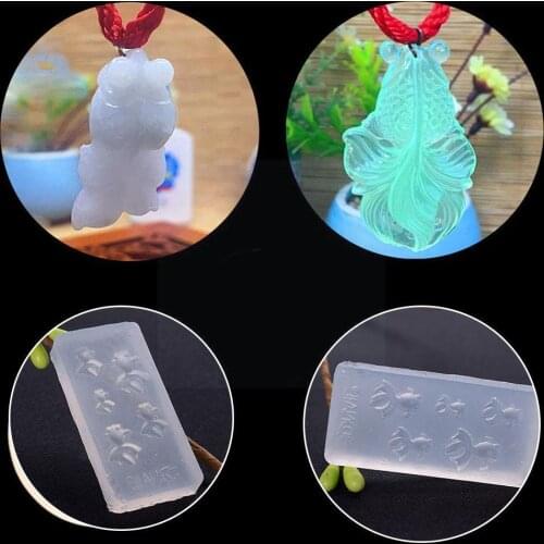 3D Fish Silicone Mold Fondant Cake Decoration Candy Clay Craft Necklace 40mm Making Pendant 18mm Resin x Art W5C2
