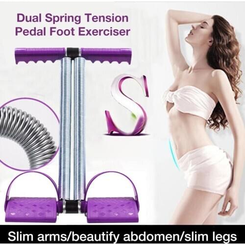 Pull Rope Dual Spring Tension Foot Pedal Sit Up Tension Pedal Abdomen Leg Exerciser Tummy Trimmer Sport Fitness Slim Training
