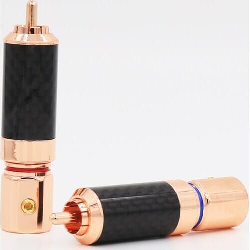 VB447GR 4pcs High quality Rose Gold Plated RCA Audio Plug Connector Screw Locking RCA Plug