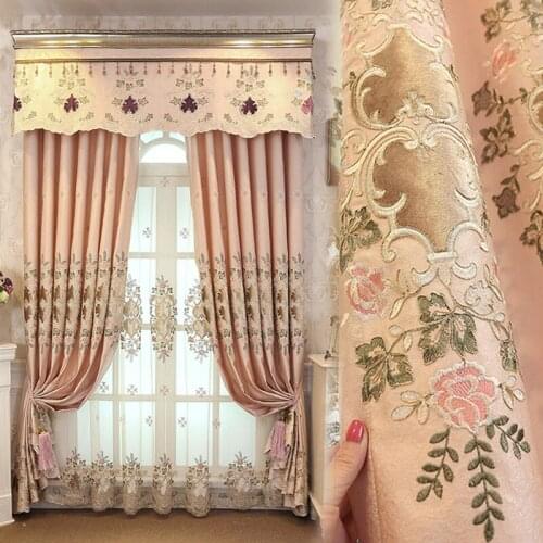 High grade atmosphere European curtain luxury living room curtain finished floor curtain bedroom garden simple European curtain