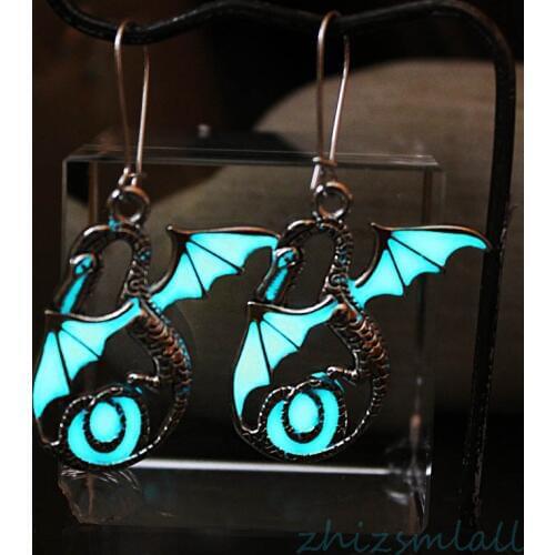 New Dragon Earrings Glow in The Dark Gift For Women Pterosaur Pendant earring Lovers Vintage Jewelry