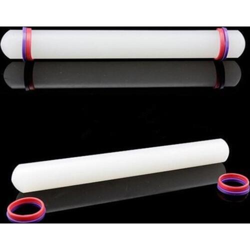 1pcs non-stick rolling pin cake roller crafts sliding sugar fondant dough decorated fondant cake white baking cooking tools