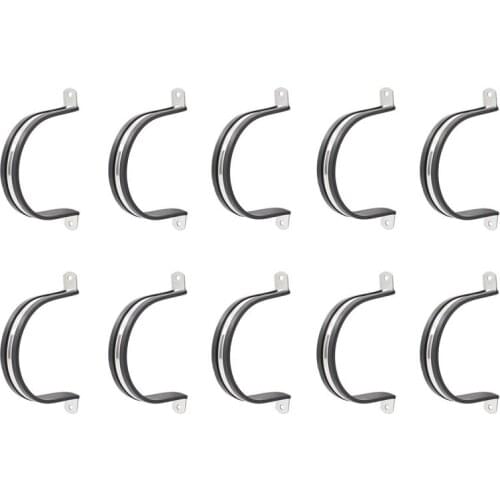 10Pack Clamp,Stainless Steel Cable Clamp,Pipe Clamp,Tube Clamp,Metal Clamp,Rubber Cushioned Insulated Clamp,Tube Holder for Tube