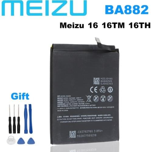 Meizu 100% Original 3010mAh BA882 Battery For Meizu 16 16TM 16TH Phone Latest Production High Quality Battery+Tracking Number