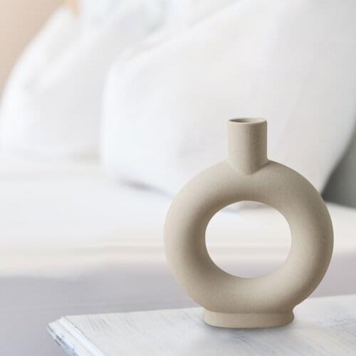 2021 Innovative Geometric Shaped Vase Home Ceramic Vase Flower Arrangement Container Model Room Hotel Living Room Desktop Decor