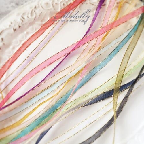 21pcs/set Gold wire belt doll accessories for Blyth doll BJD pull ring DIY clothing accessories ribbon 40cm length 6mm width