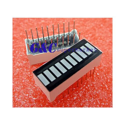 50PCS 10 Segment Digital Red LED Bar Graph Display Ultra Bright diy electronics