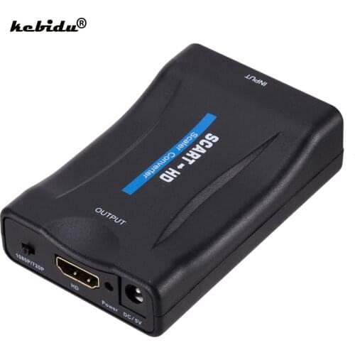 Kebidu 1080P Scart To HDMI-compatible Converter Audio Video Adapter HDMI-compatible to SCART For Smartphone HD TV DVD