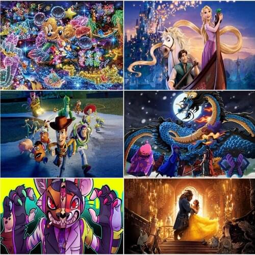 Diamond Painting Disney 5D DIY Fairy Tale World Cartoon Characters Inlaid Embroidery Rhinestone Brand Decorative Painting