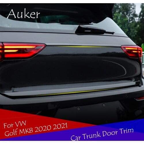 Car Rearguard Trunk Rear Bumper Tail Box Door Trim Stickers Strip Garnish Styling For VW Golf 8 MK8 2020 2021 Car Accessories