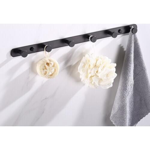 Bathroom black hook bathroom towel bath towel hook kitchen row hook toilet coat hook household storage hook bathroom hardware pe