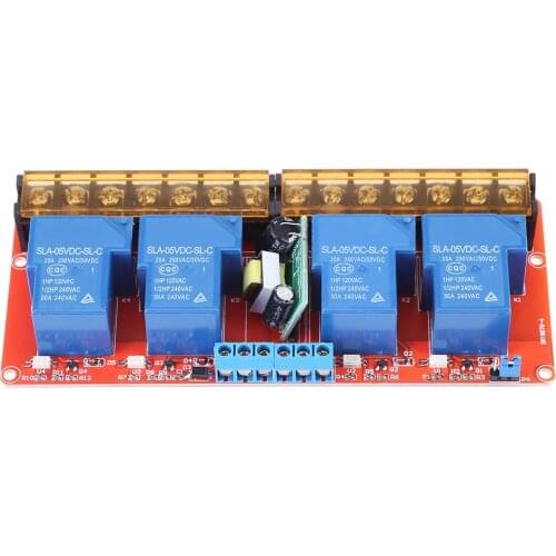 AC 100-250V 30A 4 Channel Relay High Low Level Trigger Module Voltage Relay Module Power Supply Unit Voltage Converter Inverter