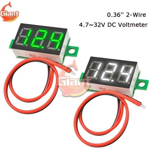0.36 Inch Mini Digital Voltmeter LED Display Voltage Indicator Voltage Meter Adjustable Volt Detector Tester Monitor DC 4.7-32V