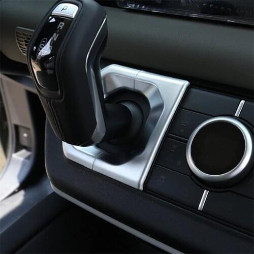 For Land Rover Defender 110 2020 2021 ABS Chrome Carbon Fiber Car Center Console Gear Shift Cover Sticker Accessories