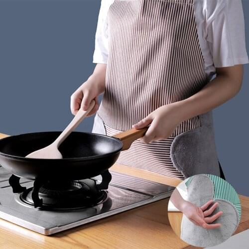 Household hand-wiping waterproof apron women fashion cute waist kitchen cooking oil-proof overalls men