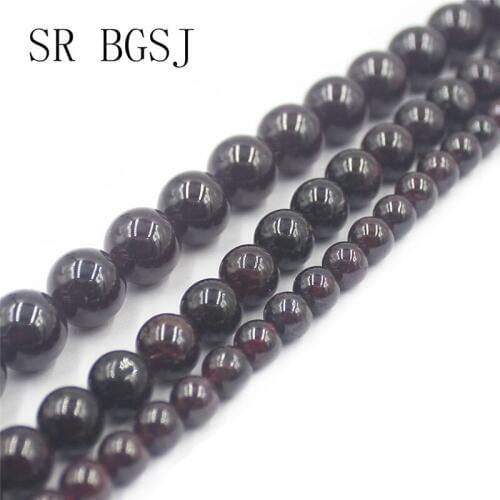 Free Shipping 6 8 10mm AA Red Grade Garnet Gems Natural Round Stone Beads DIY Strand 15"