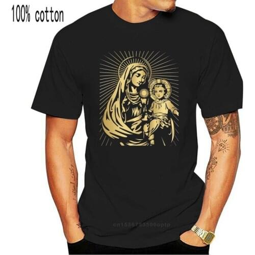 Virgin Mary Mother With Child Men T-Shirt Christianity