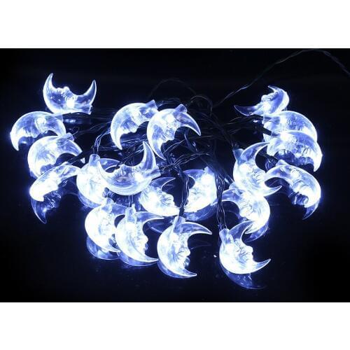 20 LED moon shaped solar Christmas decoration lamp series indoor party decoration lamp string