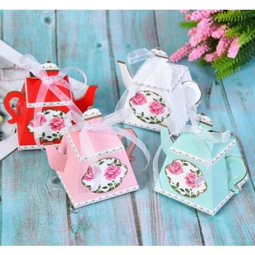 Royal Teapot Candy Box Afternoon Tea Party Cookies Gift Box Wedding Party Favors Boxes