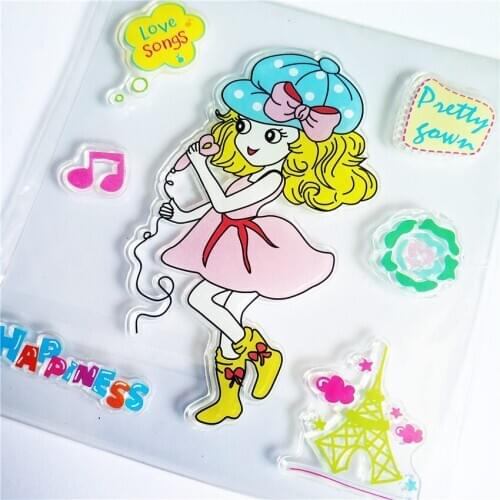 Hot selling Iron tower transparent clear stamp / silicone seal roller stamp DIY scrapbook album / card production