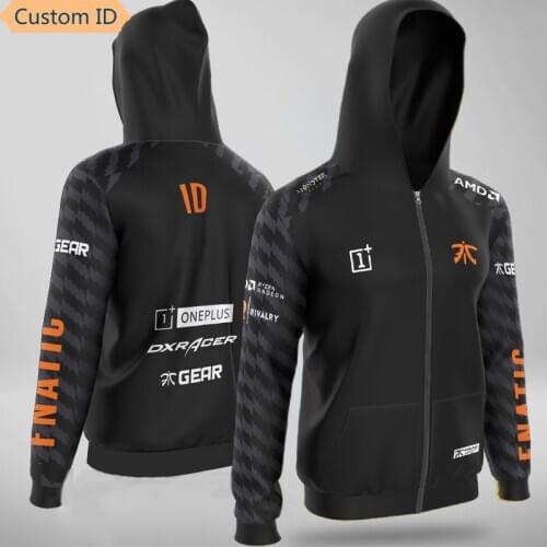 LOL Fnatic E-Sports Team Uniform Jerseys Game Jacket Coat Top quality Custom ID Hoody Men Women Streetwear Hoodies Sweatshirt