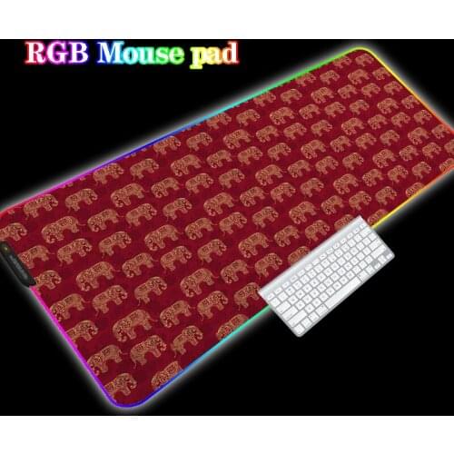 Mairuige Top Quality Red Elephant Small Picture RGB Durable Rubber Mouse Pad Free Shipping LED Big Mouse Pad Keyboard Pad CSGO