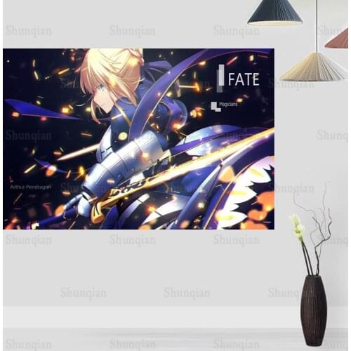 Fate Stay Night Poster Wall For Living Room Art Poster Decoration Canvas Fabric Bright No Frame Morden Print Wall 0422