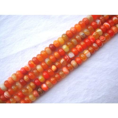 Natural Orange Botswana Agate Rondelle 8*12mm Loose Beads For Jewelry Making DIY Bracelet Necklace Earrings